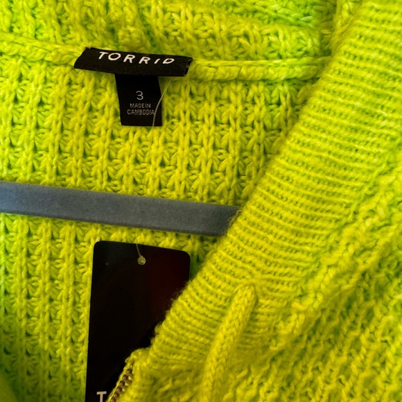 Torrid Lime Chunky Zip Hoodie - Picture 2 of 3